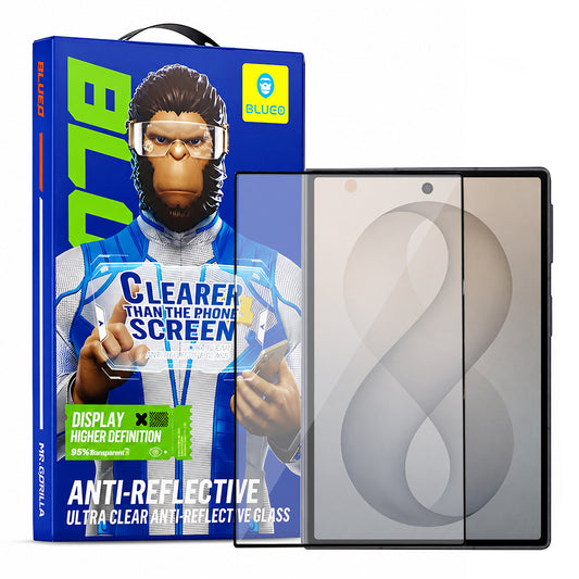 Film de protection écran extérieur Blueo Anti-Réfléchissant HD pour Samsung Galaxy Z Fold8 F971, Verre Trempé, Collage Complet, Noir