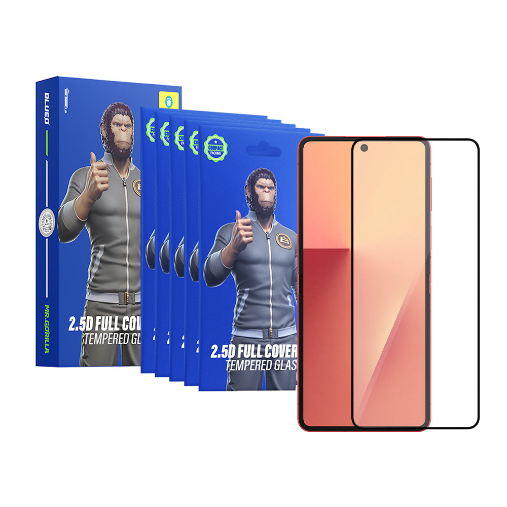 Blueo HD Außenschutzfolie für Samsung Galaxy Z Flip8 F776 / Z Flip7 F766, gehärtetes Glas, Full Glue, 2,5D, 5er-Set, Schwarz