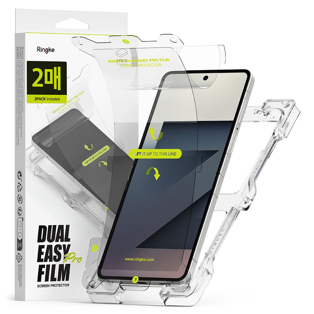 Film de protection Écran Intérieur Ringke Dual Easy Pro pour Samsung Galaxy Z Flip7 F766, Plastique, Lot de 2 pièces