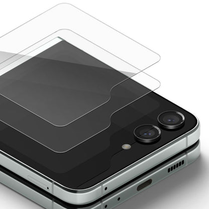 Film de protection Écran Extérieur Ringke pour Samsung Galaxy Z Flip5 F731, Verre Trempé, Full Glue, Lot de 2 pièces