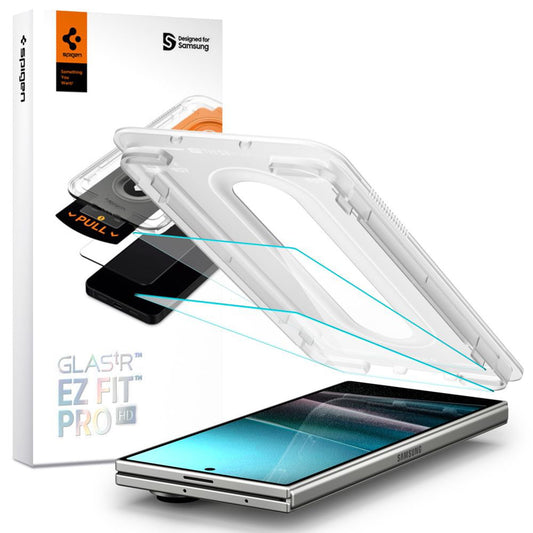 Film de protection Écran Extérieur Spigen GlastR EZ FIT Pro HD pour Samsung Galaxy Z Fold7 F966, Verre Trempé, Full Glue, Set 2 pièces AGL09579
