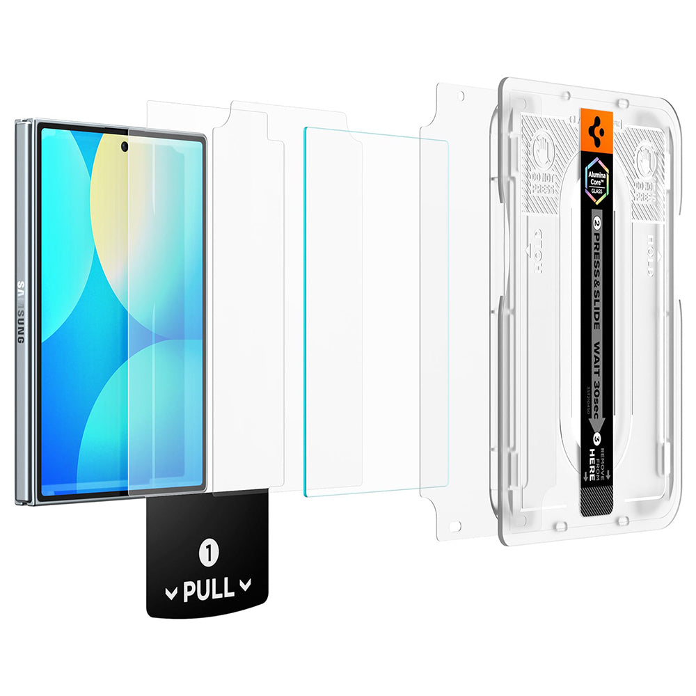 Spigen GlastR EZ FIT Pro HD Außenschutzfolie für Samsung Galaxy Z Fold8 F971, gehärtetes Glas, Vollkleber, 2er-Set AGL11943