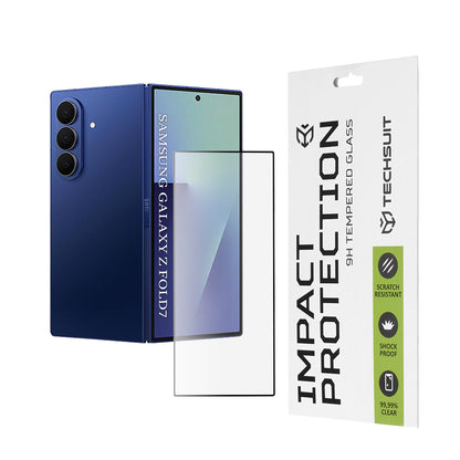 Techsuit Außendisplay-Schutzfolie für Samsung Galaxy Z Fold7 F966, gehärtetes Glas, Full Glue, 111D, Schwarz