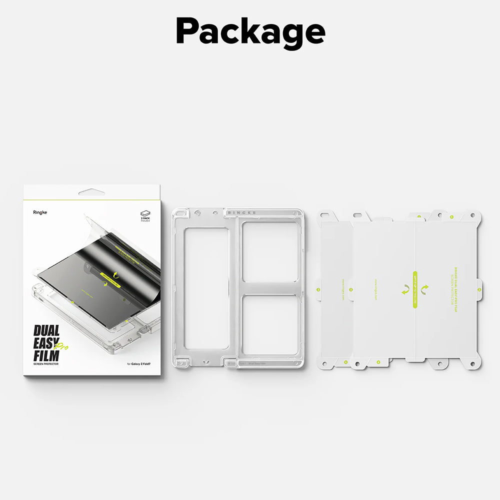 Innere Schutzfolie Ringke Dual Easy Pro für Samsung Galaxy Z Fold7 F966, Kunststoff, 2 Stück Set