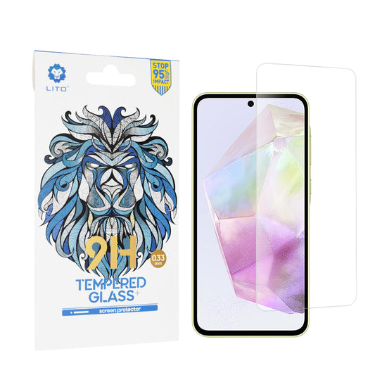 Lito Classic Displayschutzfolie für Samsung Galaxy A55 5G A556 / A35 5G A356, gehärtetes Glas, Full Glue, 2.5D