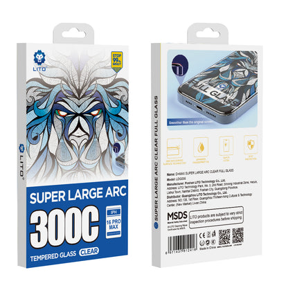 Lito D+ Max 300C Screen Protector for Apple iPhone 15 Pro, Tempered Glass, Full Glue