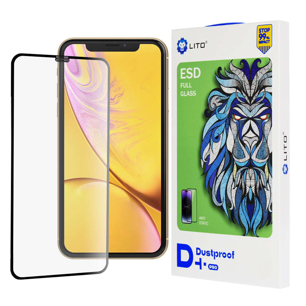 Film de protection d'écran Lito D+ Pro Dustproof pour Apple iPhone 11 / XR, Verre trempé, Collage complet, Noir
