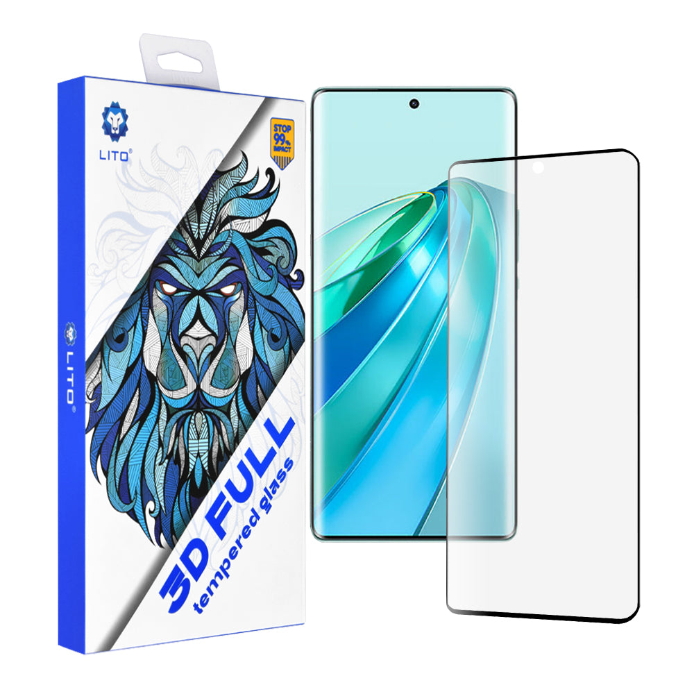 Lito Displayschutzfolie für Honor X9a, gehärtetes Glas, Full Glue, 3D, Schwarz