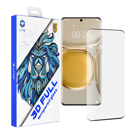 Film de protection d'écran Lito pour Huawei P50 Pro, Verre trempé, Full Glue, 3D, Noir