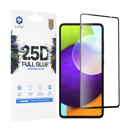 Film de protection d'écran Lito pour Samsung Galaxy A52s 5G A528 / A52 5G A526 / A52 A525, Verre trempé, Full Glue, 2.5D, Noir