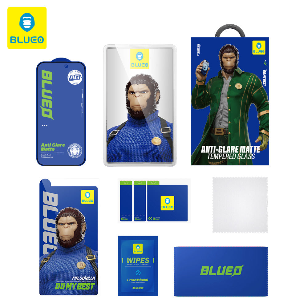 Film de protection d'écran mat Blueo Anti-Éblouissement pour Samsung Galaxy S26 S942, Verre Trempé, Colle Complète, Noir