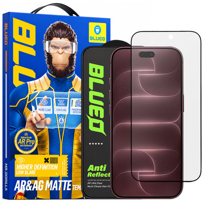 Blueo Matte Anti-Reflective HD Displayschutzfolie für Apple iPhone 18 Pro Max, gehärtetes Glas, Full Glue, Schwarz