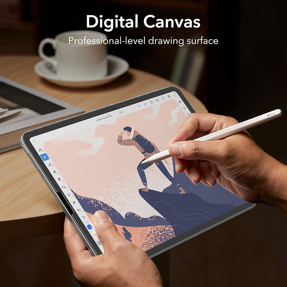 Film de protection écran mat ESR Paper Feel pour Apple iPad Pro 12.9 (2022) / Pro 12.9 (2021) / Pro 12.9 (2020), Plastique, Lot de 2 pièces