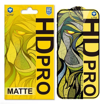 Mattierter Displayschutzfolie Lito HD Pro für Apple iPhone 16 Pro Max, gehärtetes Glas, Vollkleber, Schwarz