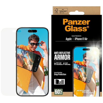 Film de protection écran mat PanzerGlass Armor EasyAligner pour Apple iPhone 17 Air, Verre Trempé, Full Glue