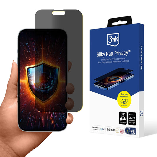 Film de protection Écran Mat Privacy 3MK Silky pour Apple iPhone 17 Pro, Plastique