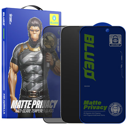 Film de protection d'écran Matte Privacy Blueo Anti-Peep pour Apple iPhone 14 Plus / 13 Pro Max, Verre trempé, Collage intégral