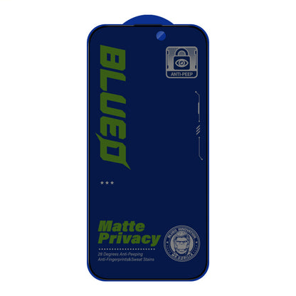 Film de protection d'écran Matte Privacy Blueo Anti-Peep pour Apple iPhone 14 Plus / 13 Pro Max, Verre trempé, Collage intégral