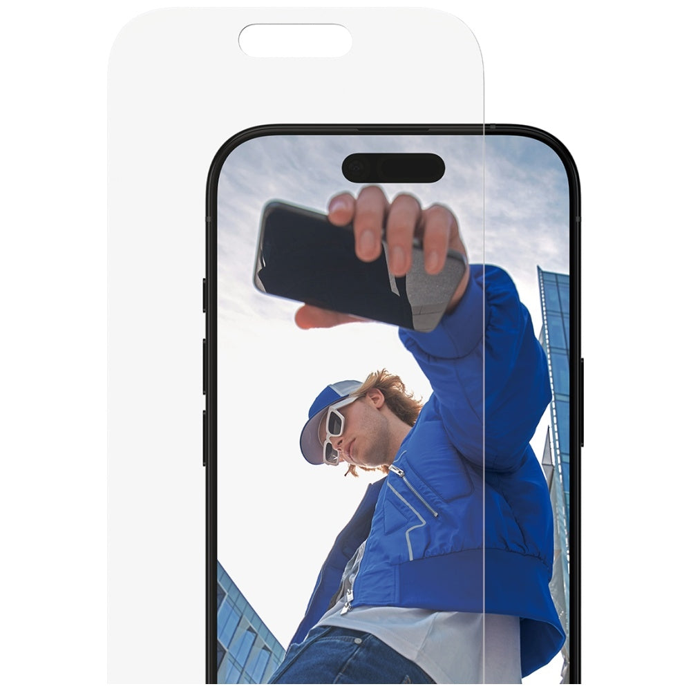 Schutzfolie PanzerGlass Classic Fit EasyAligner für Apple iPhone 17 / 16 Pro, gehärtetes Glas, Full Glue