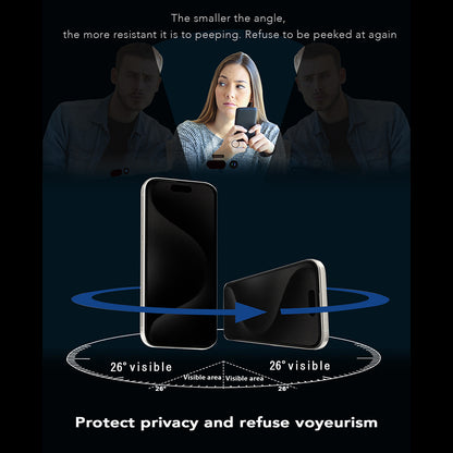 Privacy-Schutzfolie Anank 1X Reinforced 360 für Apple iPhone 16 Pro Max, Sicherheitsglas, Vollkleber, 2.5D