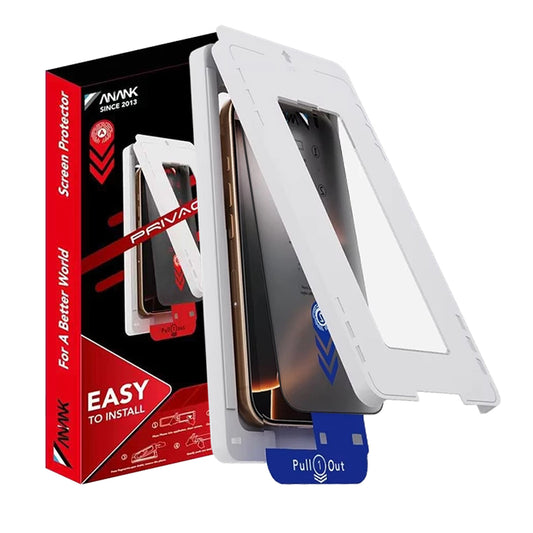 Film de protection écran Privacy Anank 5X Reinforced Applicator pour Apple iPhone 17, Verre Trempé, Full Glue, 2.5D