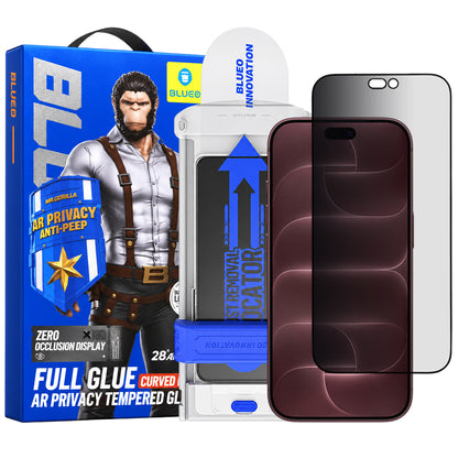 Film de protection d’écran Privacy Blueo Anti Peep AR Applicator Pro pour Apple iPhone 18 Pro Max, verre trempé, adhésif intégral, 3D