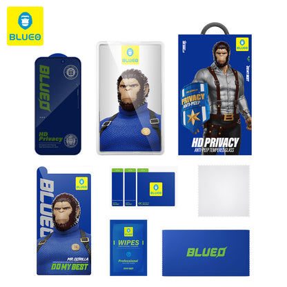 Film de protection écran Privacy Blueo Anti-Peep pour Apple iPhone 11 / XR, Verre Trempé, Full Glue