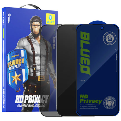Privacy-Schutzfolie Blueo Anti-Peep für Apple iPhone 17e / 16e / 14 / 13 Pro, gehärtetes Glas, Vollkleber