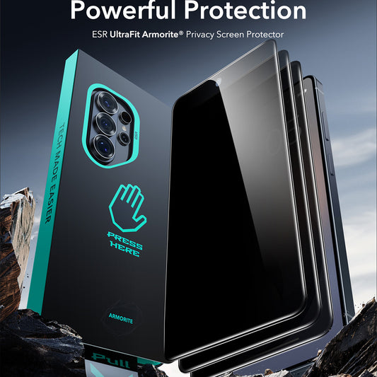 Schutzfolie Ecran Privacy ESR Armorite für Samsung Galaxy S26 Ultra, Gehärtetes Glas, Vollverklebung
