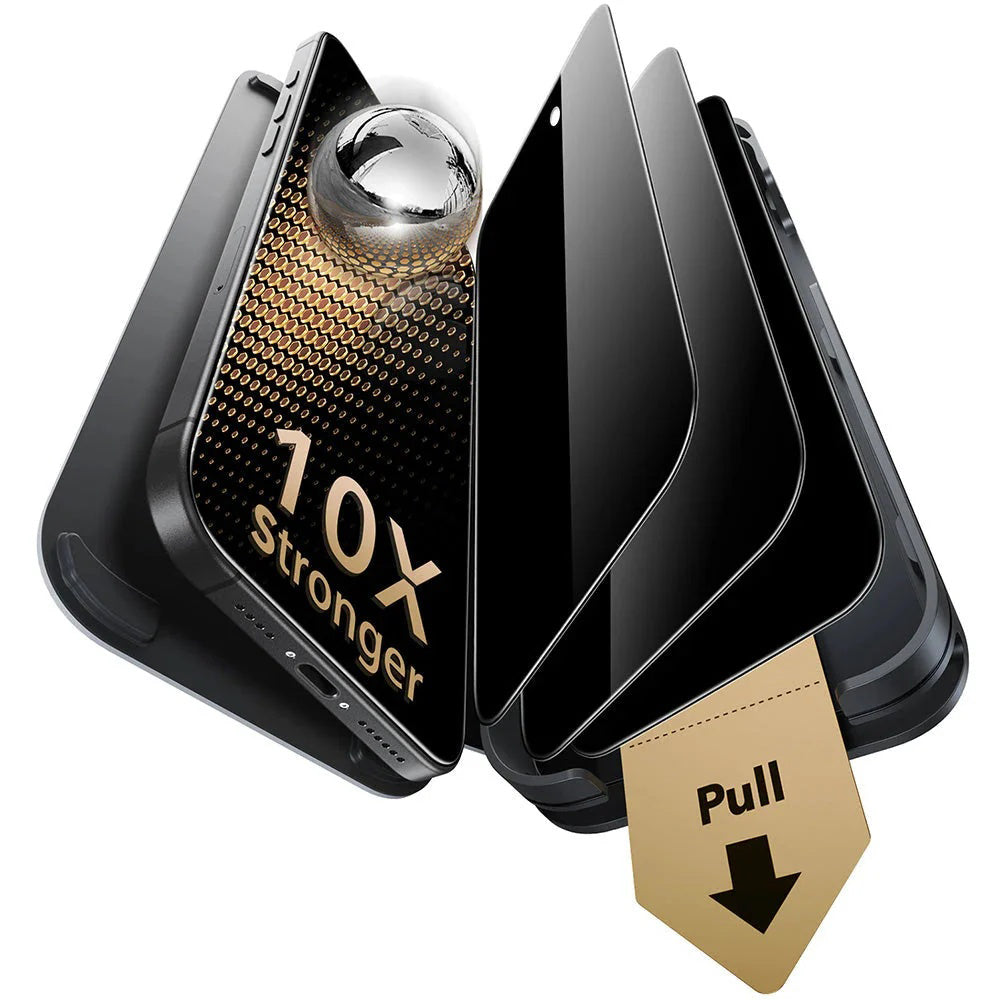 Film de protection Écran Privacy ESR UltraFit Armorite Pro pour Apple iPhone 17 Pro Max, Verre Trempé, Full Glue, Set de 3 pièces