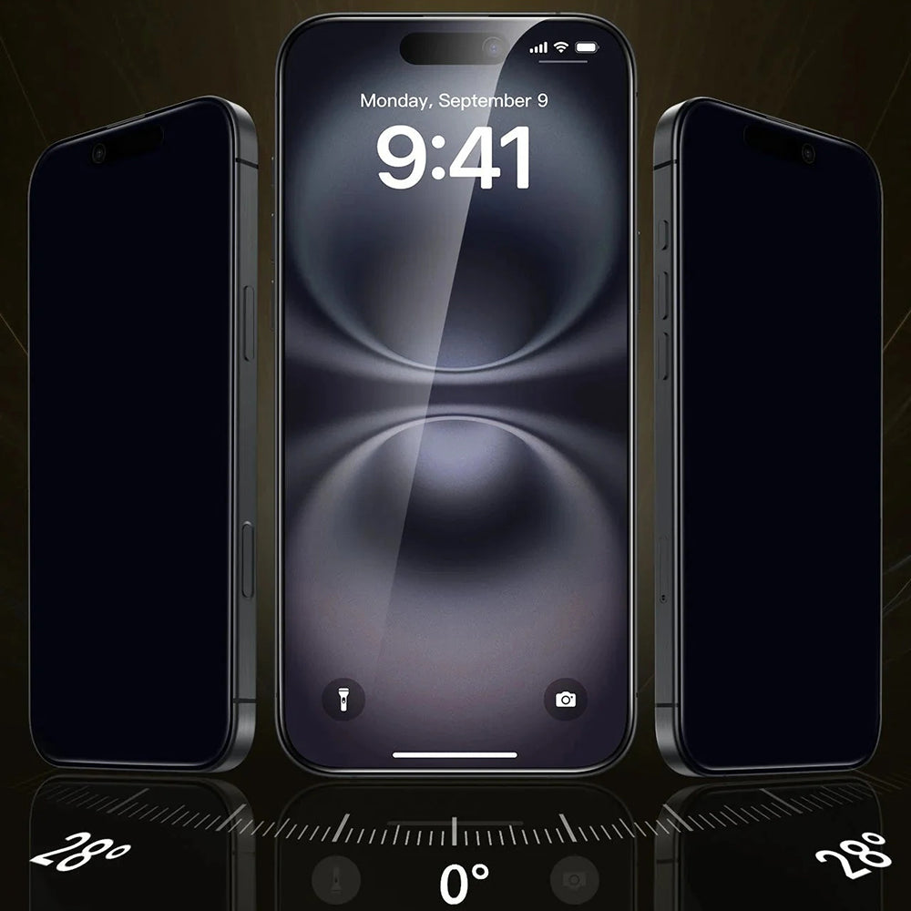 Schutzfolie Ecran Privacy ESR UltraFit Armorite Pro für Apple iPhone 17 Pro, Gehärtetes Glas, Full Glue, Set 3 Stück