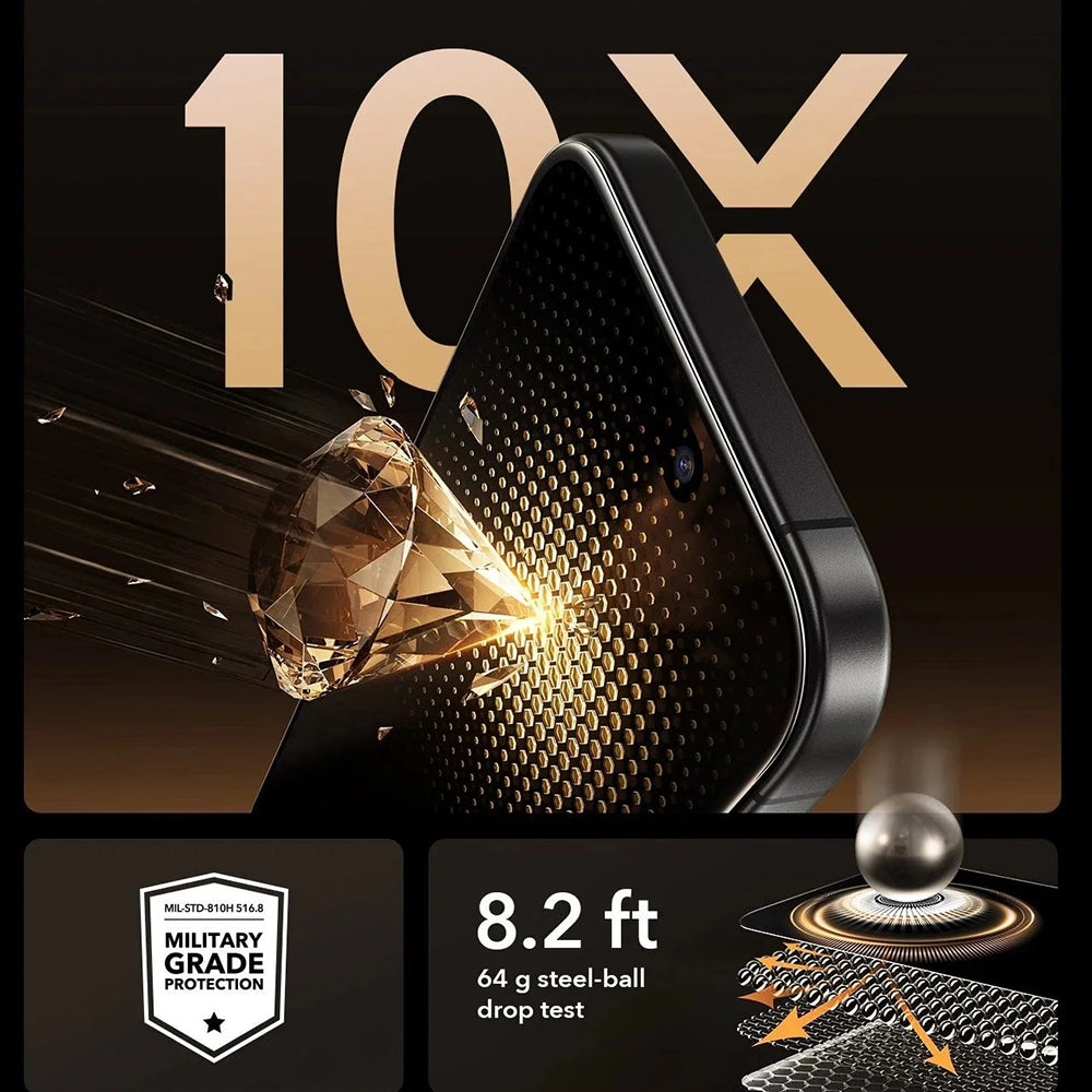 Schutzfolie Ecran Privacy ESR UltraFit Armorite Pro für Apple iPhone 17 Pro, Gehärtetes Glas, Full Glue, Set 3 Stück