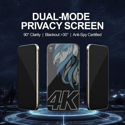 Film de protection Écran Privacy Lito D+ Max 4K pour Apple iPhone 17 Pro Max, Verre Trempé, Full Glue
