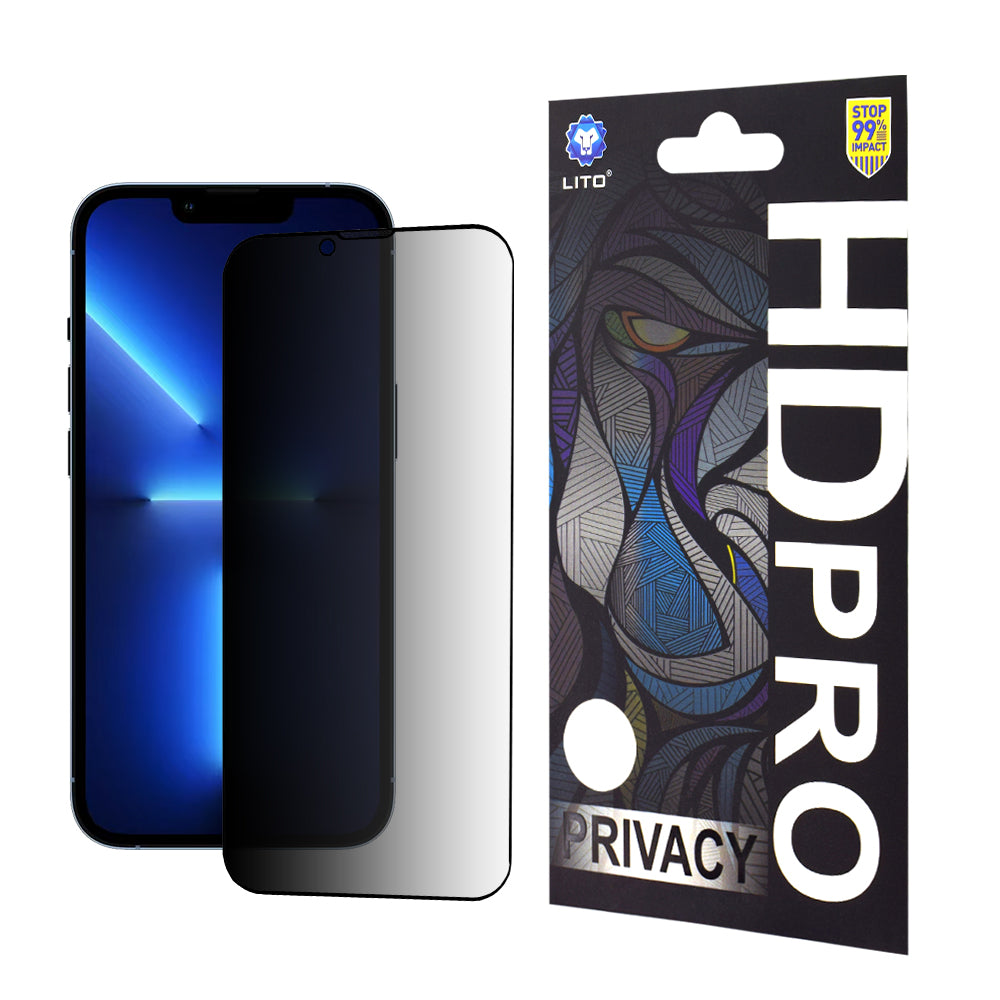 Privacy Screen Protector Lito HD Pro for Apple iPhone 14 Plus / 13 Pro Max, Tempered Glass, Full Glue
