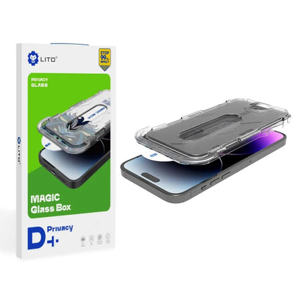 Privacy Screen Protector Lito Magic Glass Box D+ Tools for Apple iPhone 12 Pro Max, Tempered Glass, Full Glue
