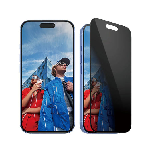 Film de protection écran Privacy PanzerGlass Ultra-Wide Fit EasyAligner pour Apple iPhone 16 / 15, Verre Trempé, Full Glue