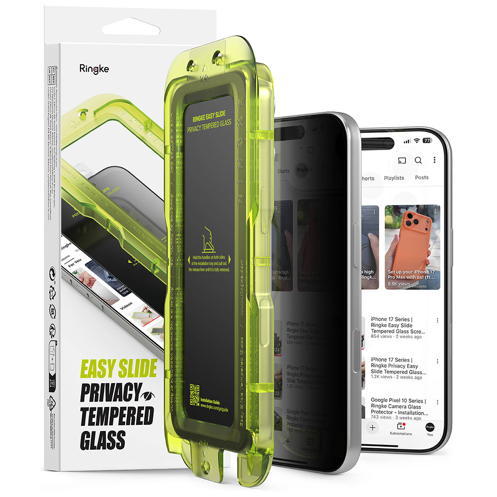 Privacy Screen Protector Ringke Easy Slide for Apple iPhone 18 Pro Max, Tempered Glass, Full Glue, Set of 2 pieces