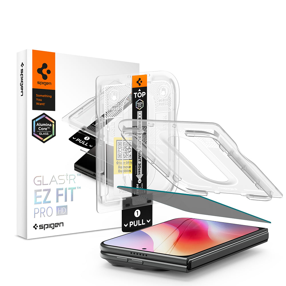 Film de protection d'écran Privacy Spigen GlastR EZ FIT Pro HD pour Apple iPhone Duo, Verre Trempé, Full Glue AGL12016