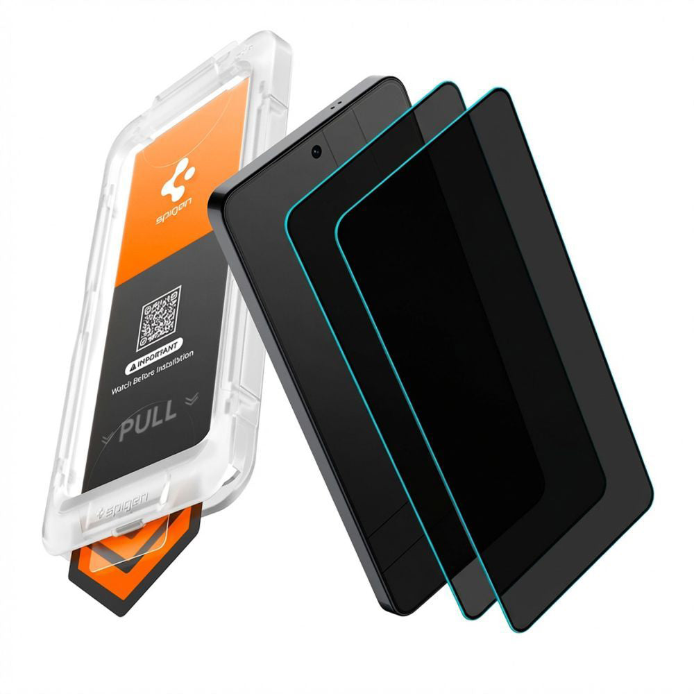 Film de protection écran Privacy Spigen GlastR EZ FIT Pro HD pour Samsung Galaxy S26 Plus S947, Verre Trempé, Full Glue, Set 2 pièces AGL11085