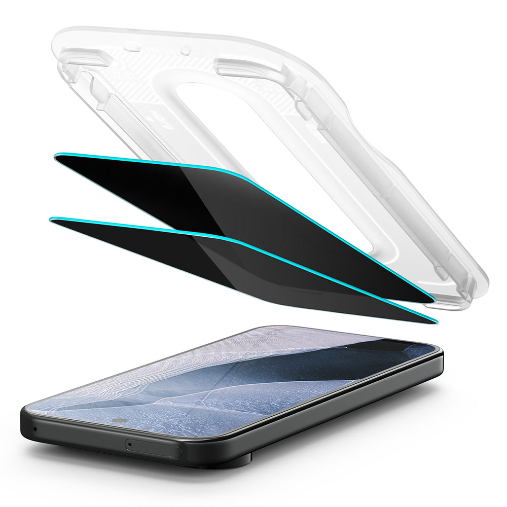 Privacy-Schutzfolie Spigen GlastR EZ FIT Pro für Google Pixel 11 / 10, gehärtetes Glas, Vollkleber, 2er-Set AGL11546