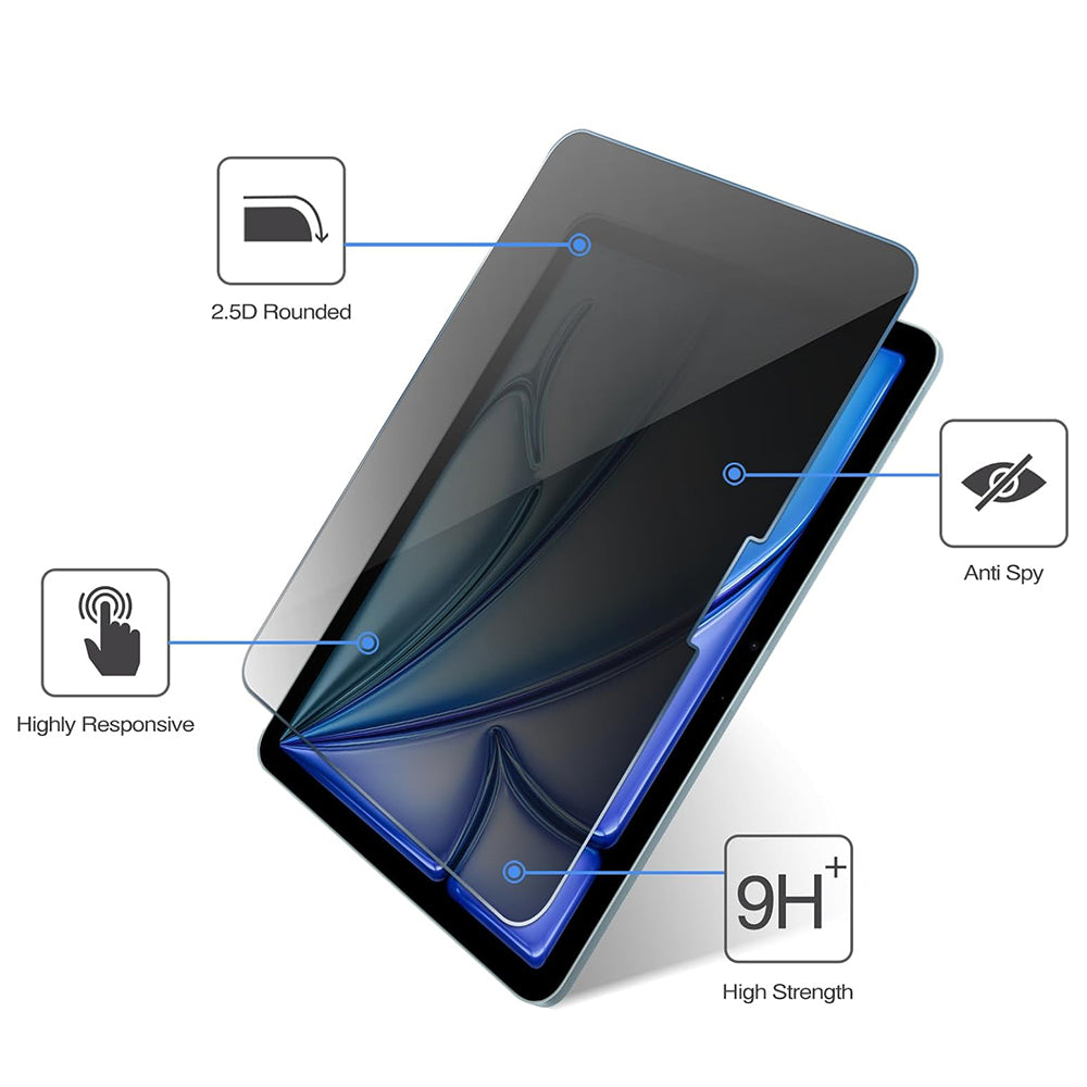 Film de protection d'écran Privacy Techsuit ArmorGlass CrystalHD pour Apple iPad 10.2 (2021), Verre trempé, Collage intégral, Lot de 2 pièces