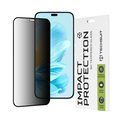 Privacy Techsuit Screen Protector for Honor 200 Lite, Tempered Glass, Full Glue, 111D