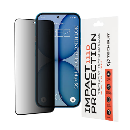 Schutzfolie Privacy Techsuit für Nothing Phone (4a), Gehärtetes Glas, Vollverklebung, 111D