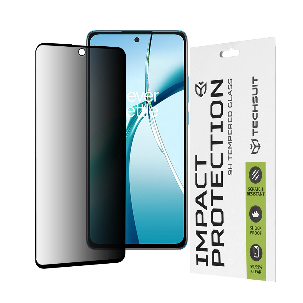 Privacy Techsuit Displayschutzfolie für OnePlus Nord CE4 Lite, gehärtetes Glas, Full Glue, 111D