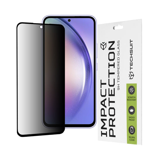 Privacy-Schutzfolie Techsuit für Samsung Galaxy A54 A546, gehärtetes Glas, Full Glue, 111D
