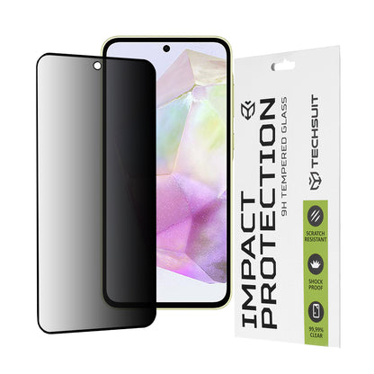 Film de protection d'écran Privacy Techsuit pour Samsung Galaxy M56 M566 / M35 / A55 5G A556 / A35 5G A356, Verre Trempé, Full Glue, 111D