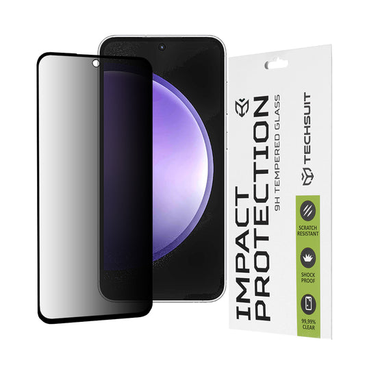 Film de protection d'écran Privacy Techsuit pour Samsung Galaxy S23 FE S711, Verre Trempé, Collage Complet, 111D