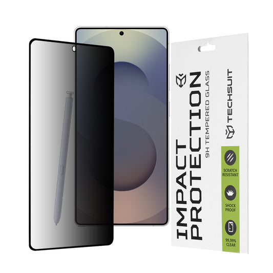 Privacy Techsuit Displayschutzfolie für Samsung Galaxy S25 Ultra S938, gehärtetes Glas, Full Glue, 111D