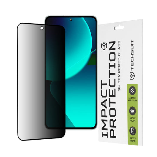 Film de protection d'écran Privacy Techsuit pour Xiaomi 13T Pro / 13T, Verre Trempé, Collage Complet, 111D