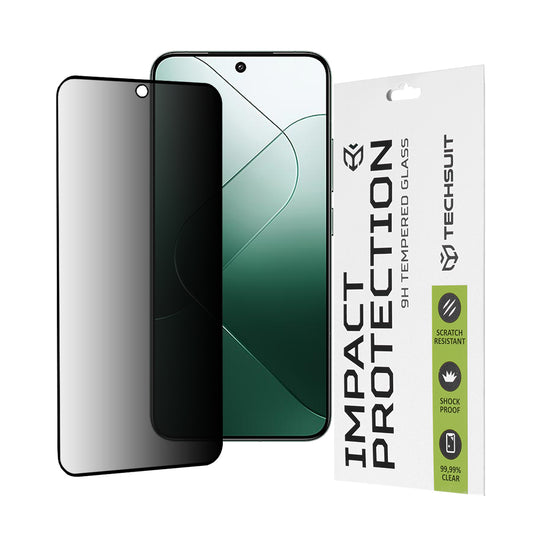Film de protection d'écran Privacy Techsuit pour Xiaomi 14, Verre Trempé, Full Glue, 111D